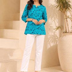 Floral Printed Cotton Co-Ord Set for Women | Stylish Ethnic Lounge Wear