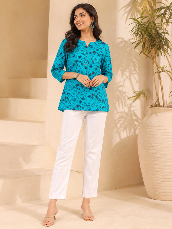 Floral Printed Cotton Co-Ord Set for Women | Stylish Ethnic Lounge Wear