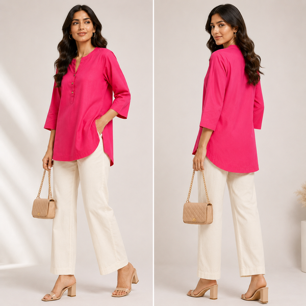 Pink Tunic Top for Women – Casual & Office Wear Kurti
