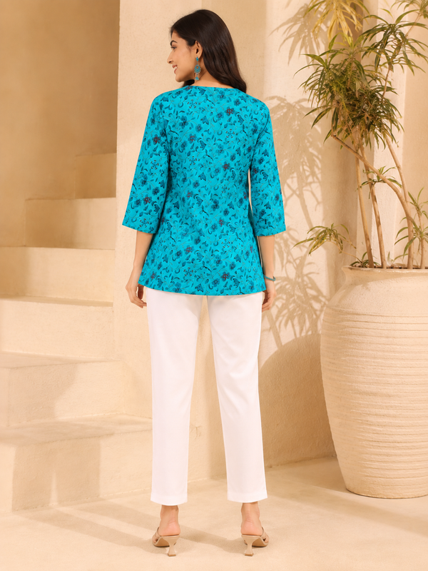Floral Printed Cotton Co-Ord Set for Women | Stylish Ethnic Lounge Wear