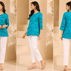 Floral Printed Cotton Co-Ord Set for Women | Stylish Ethnic Lounge Wear
