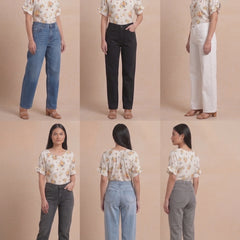 Cream Multi-Floral Gathered Blouse | Women's Casual Summer Top
