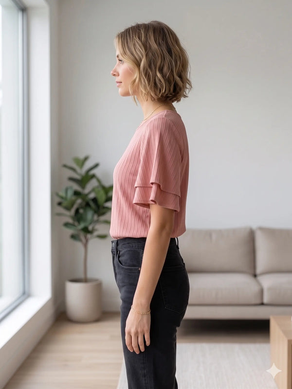 Dusty Pink Button-Down Top for Women | Casual Chic Everyday Wear