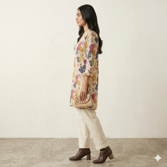 Women Floral Printed Cotton Short Kurti Top – Casual Ethnic Wear for Women