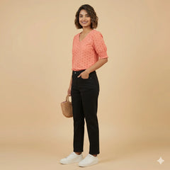 Peach Printed Top for Women | Casual Everyday Wear