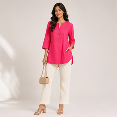 Pink Tunic Top for Women – Casual & Office Wear Kurti